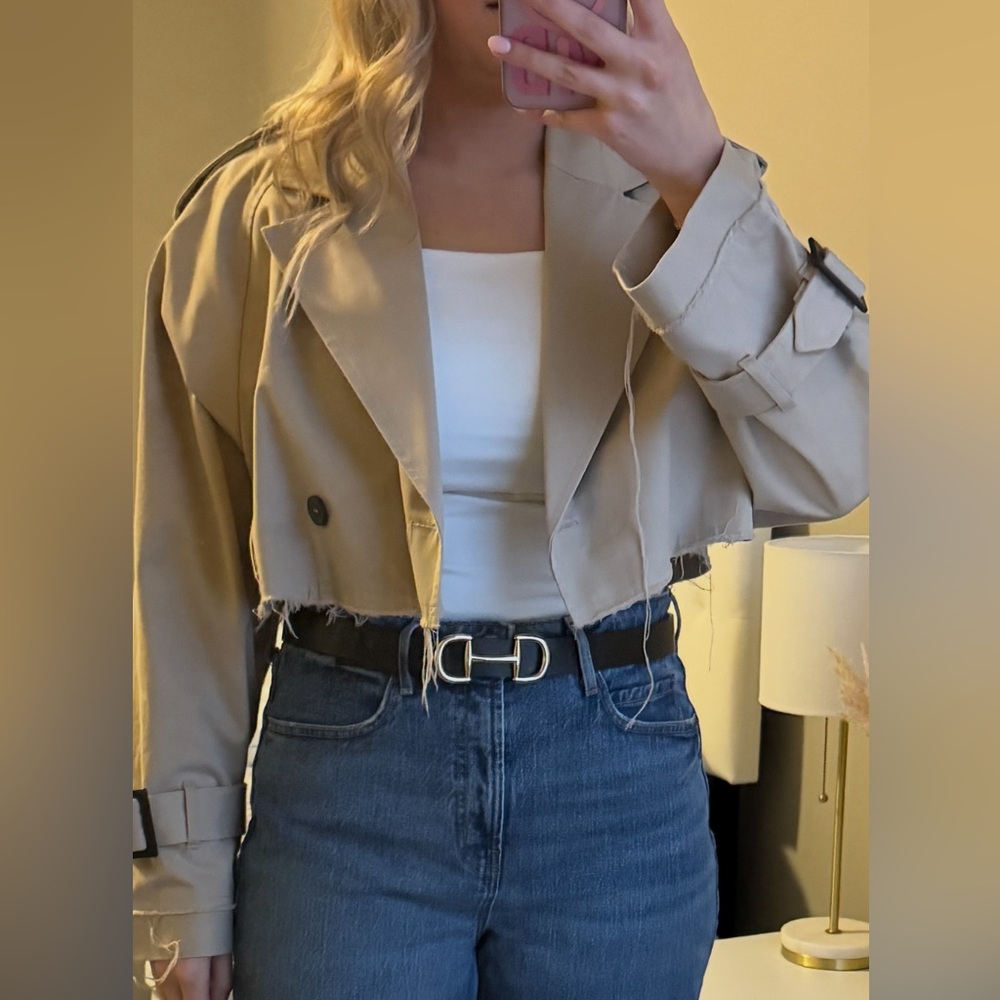 Zara Women's Oversized Cropped Biker Jacket - Picture 3 of 7